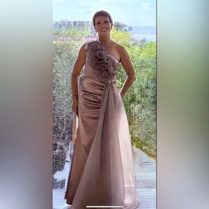 Elegant Mauve Evening Gown Dusty Pink/ Deep Taupe Beautiful Color